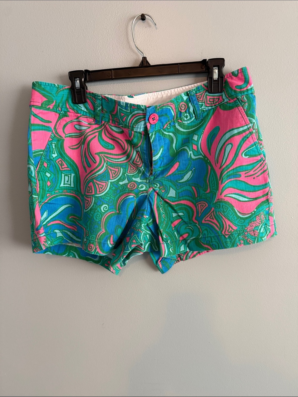Lilly Pulitzer Pink & Green High-Waist Printed Shorts